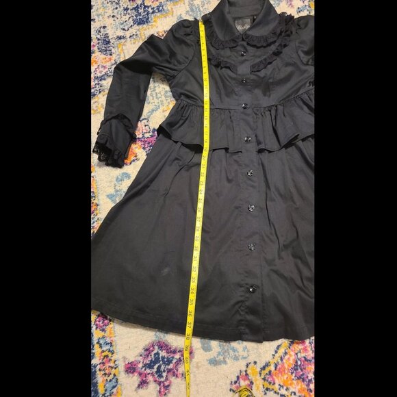 Fit & Flare coat gothic Y2k Lolita Lipservice Black Ruffle Original Cult - Picture 14 of 16